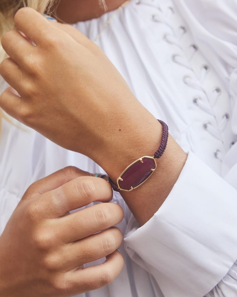 Elle Gold Friendship Bracelet in Burgundy Illusion image number 1
